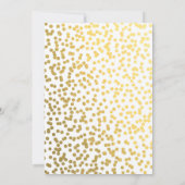 White & Gold Glamour Confetti Folie BRUILOFT Kaart (Achterkant)