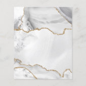 White Gold Glitter Agate Girly Monogram Stationery