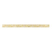 White & Gold Glitter Baroque Floral Dammaskers Satijnen Lint (Voorkant)
