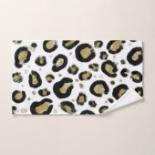 White Gold Glitter & Black Leopard Cheetah Print Bad Handdoek (Handdoek)