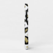 White Gold Glitter & Black Leopard Cheetah Print Case-Mate iPhone Case (Achterkant/links)