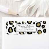 White Gold Glitter & Black Leopard Sweet 16 Party Etiket (Insitu)