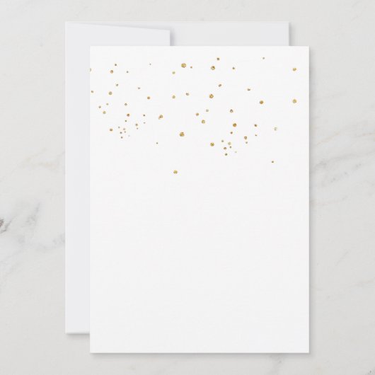 White Gold Glitter Bridal Shower Invitation Kaart (Achterkant)