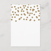 White Gold Glitter Confetti Elegant Wedding Informatiekaartje (Achterkant)