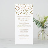 White Gold Glitter Confetti Elegant Wedding Programmakaart (Staand voorkant)