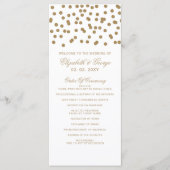 White Gold Glitter Confetti Elegant Wedding Programmakaart (Voorkant)