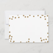 White Gold Glitter Confetti Elegant Wedding RSVP Kaartje (Achterkant)