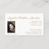 White Gold Glitter Custom Photo of Logo Studio Visitekaartje (Achterkant)