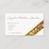 White Gold Glitter Custom Photo of Logo Studio Visitekaartje (Voorkant)