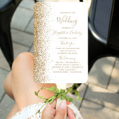 White Gold Glitter Edge Wedding Programma Handwaaier