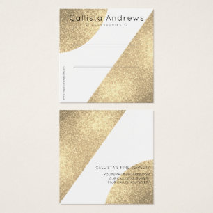 White Gold Glitter Geo Heart Hair Clip Display Vierkante Visitekaartjes