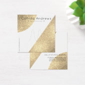 White Gold Glitter Geo Heart Ring Display Vierkante Visitekaartjes (Bureau)