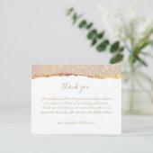 White Gold Glitter Glam Weddenschap Hartelijk dank Bedankkaart (Staand voorkant)