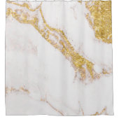 White gold glitter marble ceramic tile Wrapping Pa Douchegordijn (Voorkant)