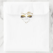 White Gold Glitter Marble Makeup Eyes Hart Sticker (Tas)