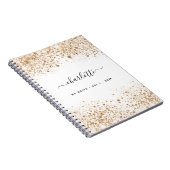 White gold glitter name script glamoureus notitieboek (Rechterzijde)
