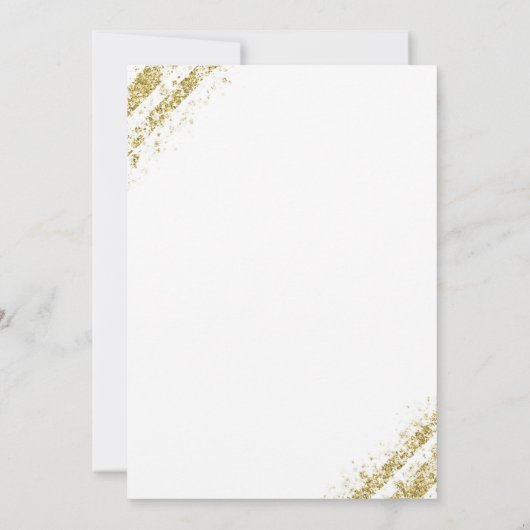 White & Gold Glitter Photo Afstuderen Afstuderen Kaart (Achterkant)