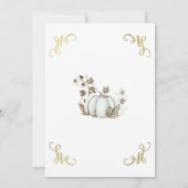 White & Gold Glitter Pumpkin Sweet 16-partij Kaart (Achterkant)