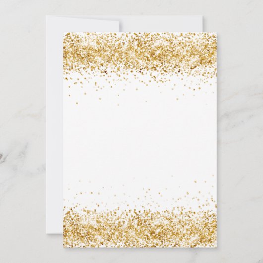 White gold glitter script elegant bruiloft kaart (Achterkant)