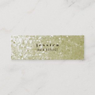 White Gold Glitter Sequin Hair Stylist Skinny Card Mini Visitekaartje