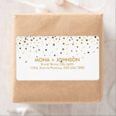 White Gold Glitter Sparkle Confetti Stippen Modern Etiket (Insitu)