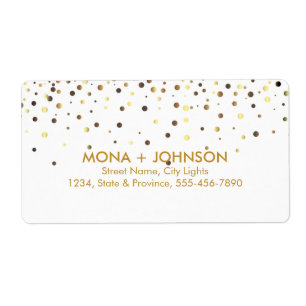 White Gold Glitter Sparkle Confetti Stippen Modern Etiket