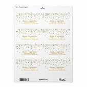 White Gold Glitter Sparkle Confetti Stippen Modern Etiket (Full Sheet)
