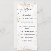 White gold glitter sparkles programmakaart kaart (Achterkant)