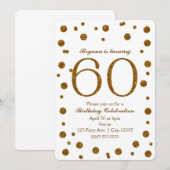 White & Gold Glitter Stippen 50th 50th Birthday Pa Kaart (Voorkant / Achterkant)