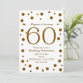 White & Gold Glitter Stippen 50th 50th Birthday Pa Kaart (Staand voorkant)