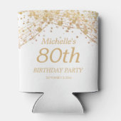 White Gold Glitter Surprise 80th Birthday Blikjeskoeler (Achterkant)