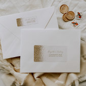 White Gold Glitter Wedding RSVP-adres Etiket