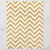 White Gold Glitter Zigzag Stripes Chevron Pattern Flyer (Voorkant)