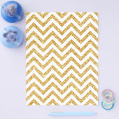 White Gold Glitter Zigzag Stripes Chevron Pattern Flyer (Enkel)