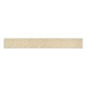 White Gold Glitter Zigzag Stripes Chevron Pattern Grosgrain Lint (Voorkant)