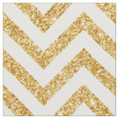 White Gold Glitter Zigzag Stripes Chevron Pattern Stof (Close Up)