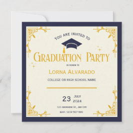 White Gold  Graduation Party Flat Kaart
