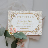 White Gold Great Art Deco bespaart de datum Save The Date