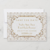 White Gold Great Art Deco bespaart de datum Save The Date (Voorkant)