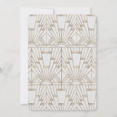 White Gold Great Gatsby Art Deco 50 Birthday Party Kaart (Achterkant)
