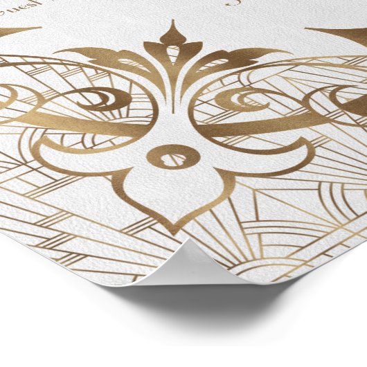 White Gold Great Gatsby Art Deco Seattle Chart Poster (Hoek)