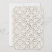 White Gold Great Gatsby Art Deco Vrijgezellenfeest Kaart (Achterkant)