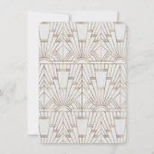 White Gold Great Gatsby Art Deco Vrijgezellenfeest Kaart (Achterkant)