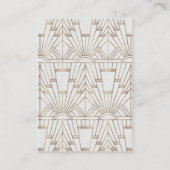 White Gold Great Gatsby Art Deco Wedding - Gegeven Informatiekaartje (Achterkant)