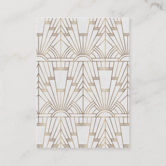 White Gold Great Gatsby Art Deco Wedding - Gegeven Informatiekaartje (Achterkant)