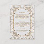 White Gold Great Gatsby Art Deco Wedding - Gegeven Informatiekaartje (Voorkant)