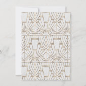 White Gold Great Gatsby Art Deco Wedding Reception Kaart (Achterkant)