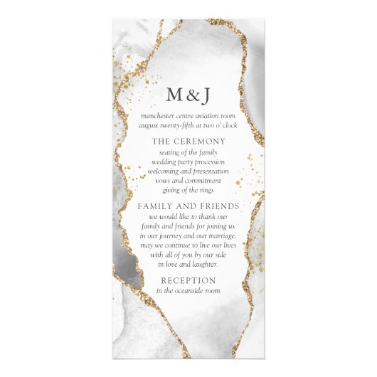 White, Gold & Grey Mist Agate Program Reclamekaart (Voorkant)
