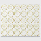 White Gold Hand Lettered Kerstmis Wreater Cadeaupapier (Vlak)