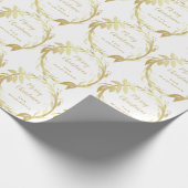 White Gold Hand Lettered Kerstmis Wreater Cadeaupapier (Hoek)
